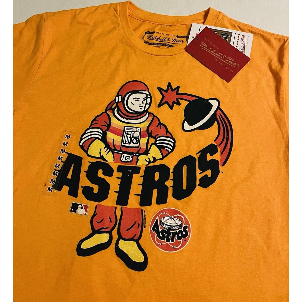 NWT Mitchell Ness Houston Astros MLB Astronaut Space T-Shirt MED Cooperstown $36